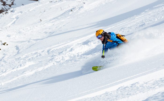 skier on an off-piste ski course