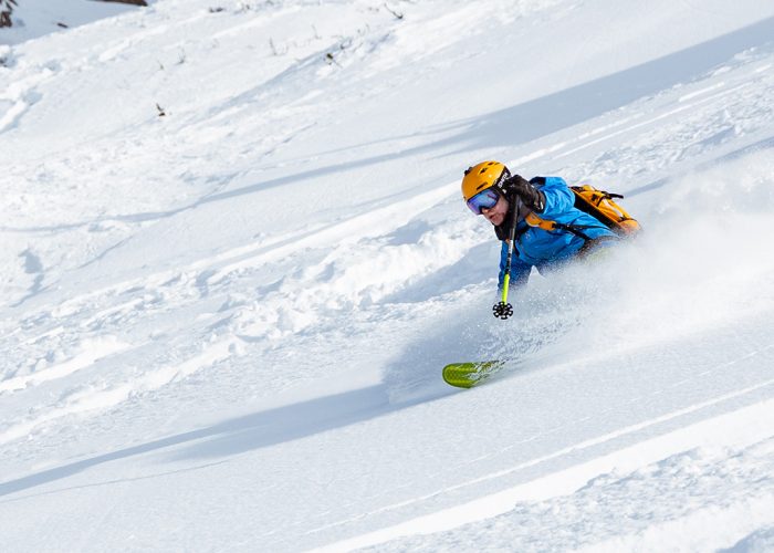 skier on an off-piste ski course