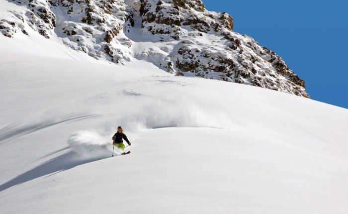 off-piste skier