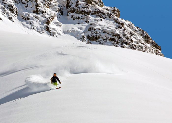 off-piste skier