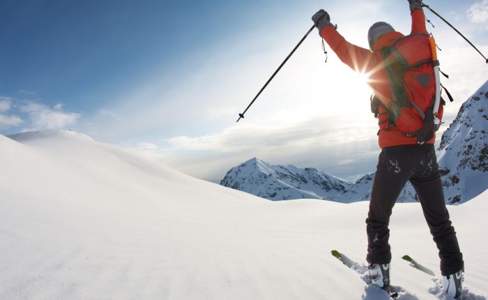 ski tourer on the Houte Route
