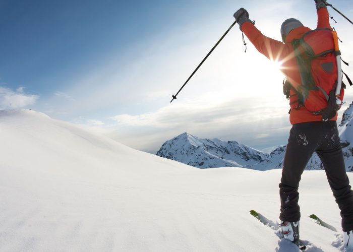ski tourer on the Houte Route