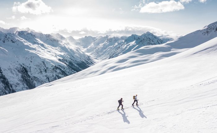 two ski tourers