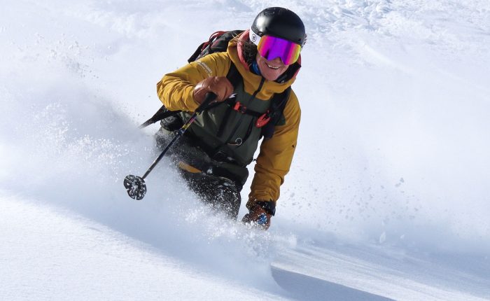 Snoworks ski instructor skiing powder