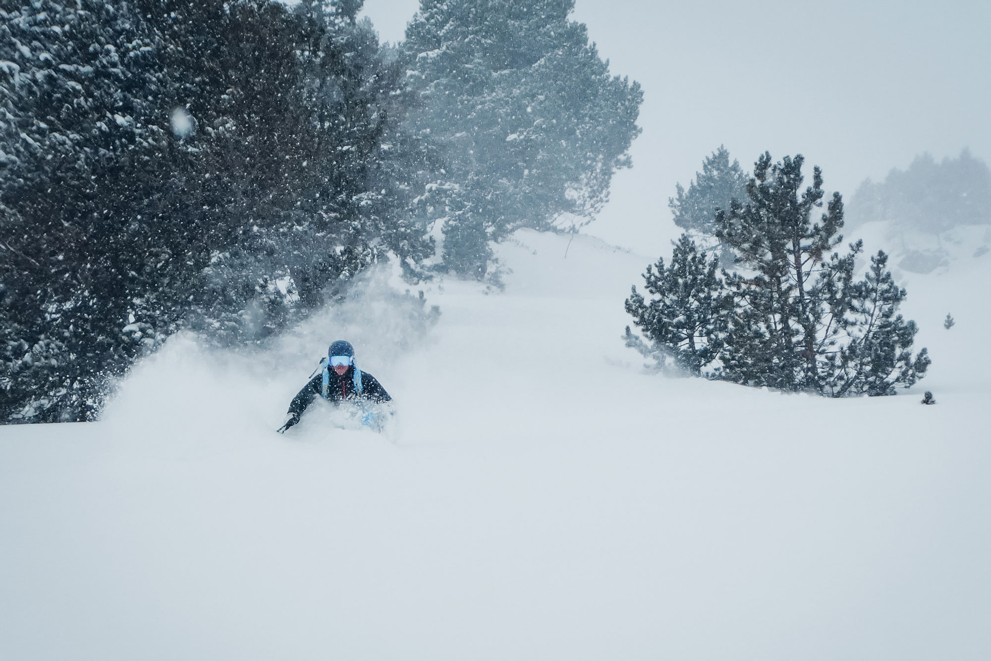 skier in deep powder