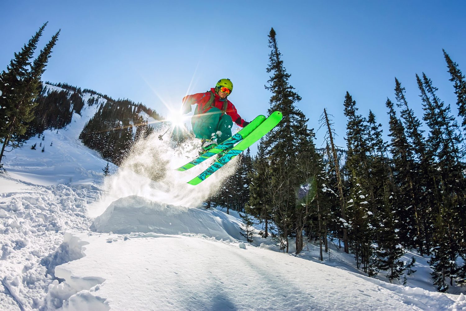 freeride skier doing a jump