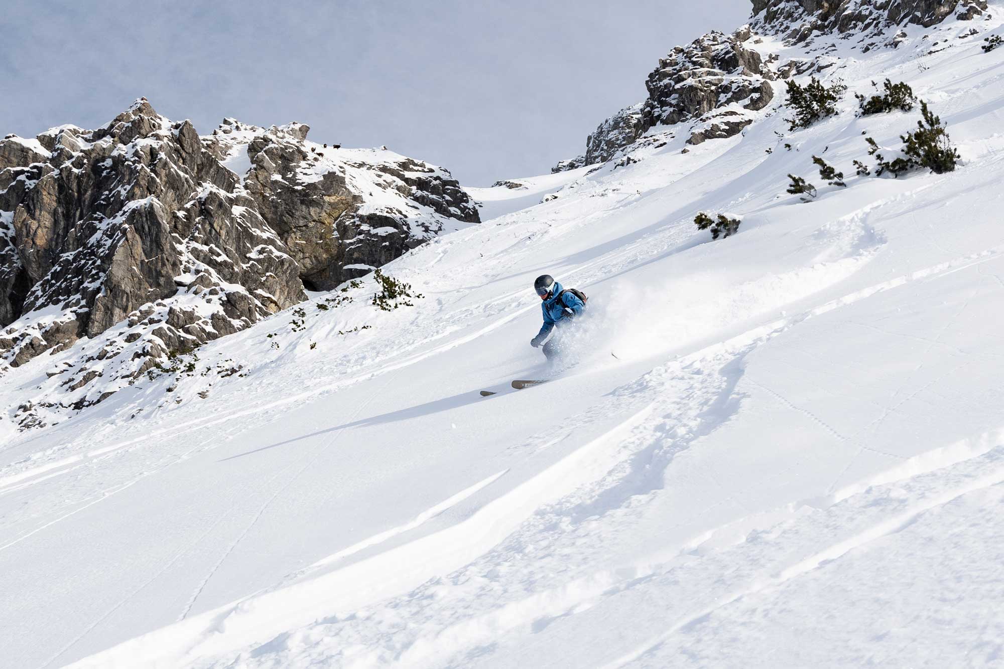 off-piste skier