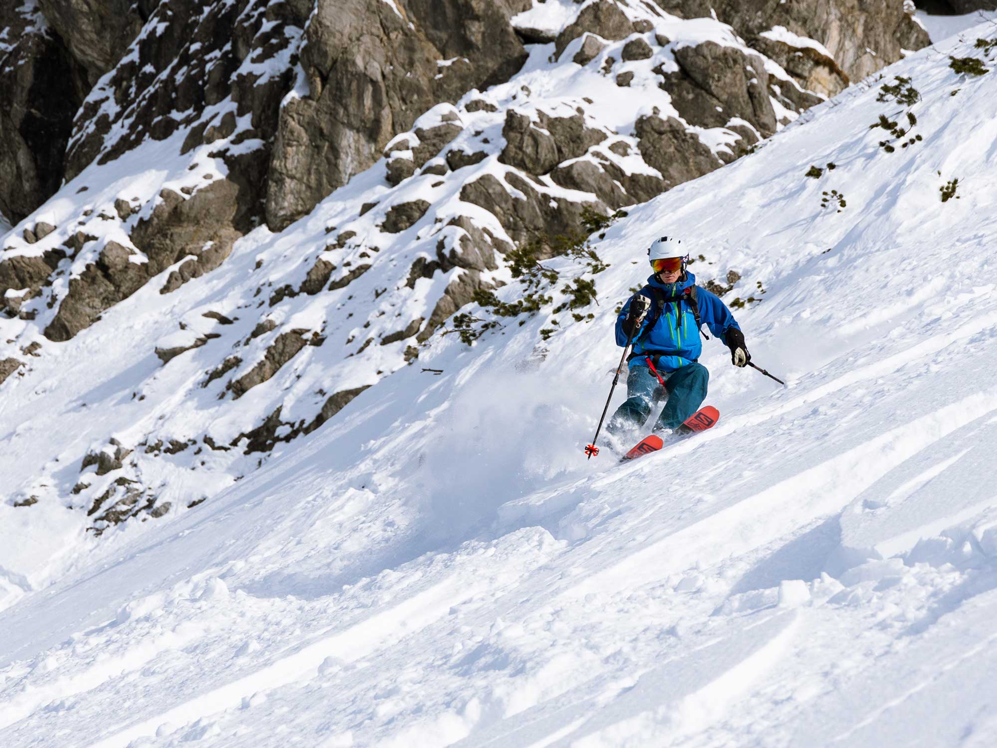 off-piste skier